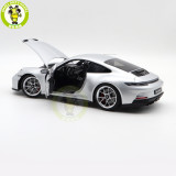 1/18 Porsche 911 992 GT3 Touring 2021 Norev 187318 Silver Diecast Model Toys Car Gifts For Husband Boyfriend Father