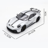 1/18 Porsche 911 992 GT3 2021 Norev 187317 Silver Black Strips Diecast Model Toys Car Gifts For Husband Boyfriend Father