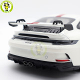 1/18 Porsche 911 992 GT3 2021 Norev 187306 White Red Strips Diecast Model Toys Car Gifts For Husband Boyfriend Father