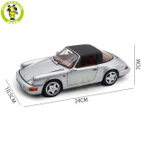 1/18 Porsche 964 911 Carrera 4 Targa 1990 Norev 187342 Polar Silver Diecast Model Toys Car Gifts For Friends Father