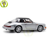 1/18 Porsche 964 911 Carrera 4 Targa 1990 Norev 187342 Polar Silver Diecast Model Toys Car Gifts For Friends Father