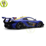1/18 McLaren P1 GTR Autoart 81542 Metallic Blue / Yellow Stripes Diecast Model Toy Car Gifts For Father Friends