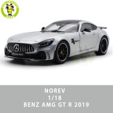 1/18 Mercedes Benz AMG GT R 2019 Norev 183838 Silver Diecast Model Toys Car Gifts For Friends Father