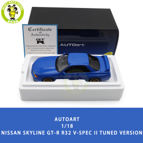 1/18 Nissan Skyline GT-R（R32）V-SPEC II Autoart 77415 Blue Model Car Gifts For Friends Father