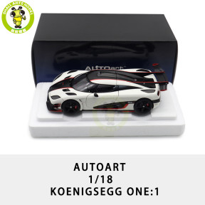 1/18 Autoart 79016 Koenigsegg ONE 1 Pebble White Carbon Black Red Accents Model Car Gifts For Husband Father Boyfriend