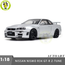 1/18 Nissan NISMO R34 GT-R Z-tune AUTOart 77461 Silver Model Car