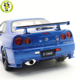 1/18 Nissan NISMO R34 GT-R Z-tune AUTOart 77462 Bayside Blue Model Car