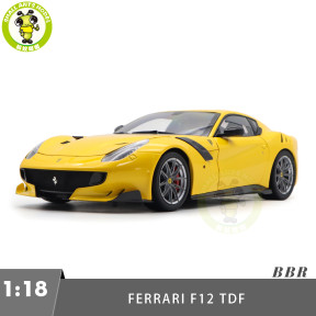 1/18 Ferrari F12 TDF Giallo Tri-strato BBR 182100 Diecast Model Toys Car Gifts For Father Friends