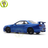 1/18 Nissan NISMO R34 GT-R Z-tune AUTOart 77460 Bayside Blue W / Carbon Bonnet Model Car
