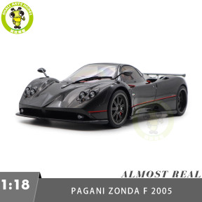 1/18 PAGANI ZONDA F 2005 Almost REAL 850410001 Gloss Carbon Black with Red Stripe Diecast Model Toy Car Gifts For Friends Father