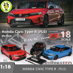 Pre-order 1/18 MOTORHELIX Honda CIVIC Type R FL5 Diecast Model Toy Car Gifts For Father Friends