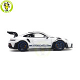 1/18 Porsche 911 992 GT3 RS 2022 Norev 187353 Weissach Pack White/Indigoblue Diecast Model Toys Car Gifts For Friends Father