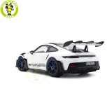 1/18 Porsche 911 992 GT3 RS 2022 Norev 187353 Weissach Pack White/Indigoblue Diecast Model Toys Car Gifts For Friends Father