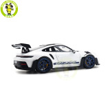1/18 Porsche 911 992 GT3 RS 2022 Norev 187353 Weissach Pack White/Indigoblue Diecast Model Toys Car Gifts For Friends Father