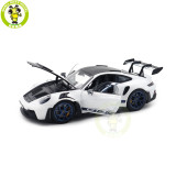 1/18 Porsche 911 992 GT3 RS 2022 Norev 187353 Weissach Pack White/Indigoblue Diecast Model Toys Car Gifts For Friends Father