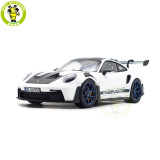 1/18 Porsche 911 992 GT3 RS 2022 Norev 187353 Weissach Pack White/Indigoblue Diecast Model Toys Car Gifts For Friends Father