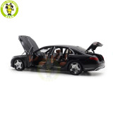 1/18 Mercedes Maybach S Class S680 2021 Almost Real 820114 Obsidian Black Diecast Model Toy Car Gifts For Friends Father