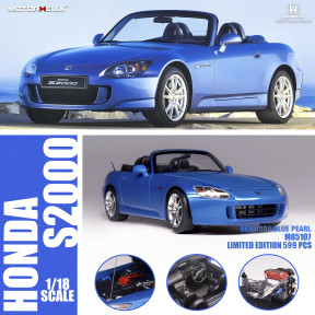 1/18 MOTORHELIX Honda S2000 AP2 Diecast Model Toy Car Gifts For Father Friends