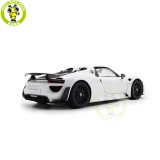 1/18 Porsche 918 Spyder Weissach Package Autoart 77920 White/Red Interior Model Toy Car Gifts For Father Friends