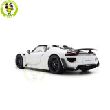 1/18 Porsche 918 Spyder Weissach Package Autoart 77920 White/Red Interior Model Toy Car Gifts For Father Friends