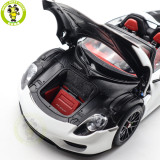 1/18 Porsche 918 Spyder Weissach Package Autoart 77920 White/Red Interior Model Toy Car Gifts For Father Friends