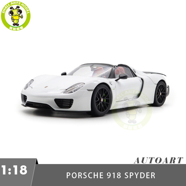 1/18 Porsche 918 Spyder Weissach Package Autoart 77920 White/Red Interior Model Toy Car Gifts For Father Friends