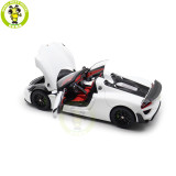 1/18 Porsche 918 Spyder Weissach Package Autoart 77920 White/Red Interior Model Toy Car Gifts For Father Friends