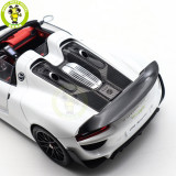 1/18 Porsche 918 Spyder Weissach Package Autoart 77920 White/Red Interior Model Toy Car Gifts For Father Friends