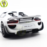 1/18 Porsche 918 Spyder Weissach Package Autoart 77920 White/Red Interior Model Toy Car Gifts For Father Friends