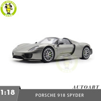 1/18 Porsche 918 Spyder Weissach Package Autoart 77922 Liquid Metal Silver Model Toy Car Gifts For Father Friends