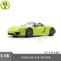 1/18 Porsche 918 Spyder Weissach Package Autoart 77921 Acid Green Model Toy Car Gifts For Father Friends