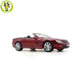 1/18 Mercedes Benz SL 500 2003 Norev 183842 Red Metallic Diecast Model Toys Car Gifts For Father Friends