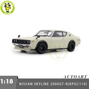 1/18 Nissan Skyline 2000GT-R KPGC110 Tuned Version White Autoart 77467 Model Toy Car Gifts For Father Friends