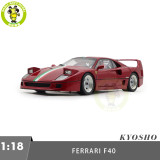 1/18 Ferrari F40 Kyosho 08416RMT-G Metallic Red Italy Diecast Model Toy Cars Gifts For Father Friends