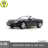 1/18 Mercedes Benz SL 500 2003 Norev 183840 Black Diecast Model Toys Car Gifts For Father Friends