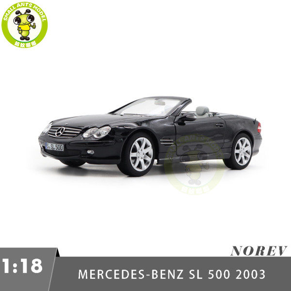 1/18 Mercedes Benz SL 500 2003 Norev 183840 Black Diecast Model Toys Car Gifts For Father Friends
