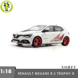 1/18 Renault Megane R.S Trophy-R 2019 White NOREV 185239 Diecast Model Toy Car Gifts For Father Friends