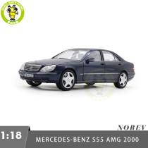 1/18 Mercedes Benz S55 AMG 2000 Norev 183817 Blue Diecast Model Toy Car Gifts For Friends Father