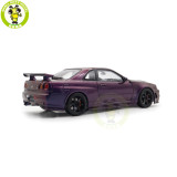 1/18 MOTORHELIX Nissan Skyline GT-R R34 NISMO CUSTOMIZED Diecast Model Toy Car Gifts For Father Friends