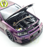 1/18 MOTORHELIX Nissan Skyline GT-R R34 NISMO CUSTOMIZED Diecast Model Toy Car Gifts For Father Friends