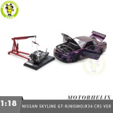 1/18 MOTORHELIX Nissan Skyline GT-R R34 NISMO CUSTOMIZED Diecast Model Toy Car Gifts For Father Friends
