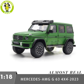 1/18 Mercedes-AMG G63 G Class 4×4² 2023 Almost Real 820821 Green Hell Magno Diecast Model Toy Car Gifts For Friends Father