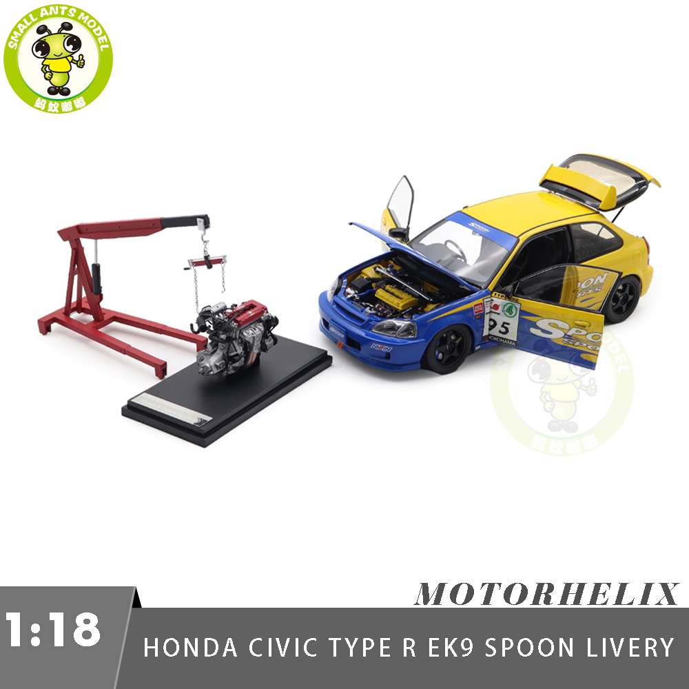 1/18 MOTORHELIX Honda CIVIC Type R EK9-120 Spoon Diecast