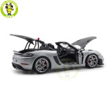 1/18 Porsche 718 Spyder RS 2023 Weissach Pack Norev 187270 GT Silver Diecast Model Toys Car Gifts For Father Friends