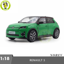 1/18 Renault 5 E-Tech 100% Electric 2024 Norev 185502 Green/Black Diecast Model Toy Car Gifts For Father Friends