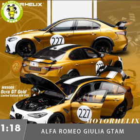 Pre-order 1/18 Alfa Romeo Giulia GTAm MOTORHELIX Diecast Model Toy Car Gifts For Father Friends