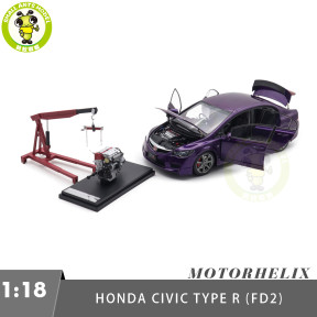 1/18 MOTORHELIX Honda CIVIC Type R FD2 2007 Late Version Diecast Model Toy Car Gifts For Father Friends