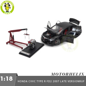 1/18 MOTORHELIX Honda CIVIC Type R FD2 2007 Late Version Diecast Model Toy Car Gifts For Father Friends