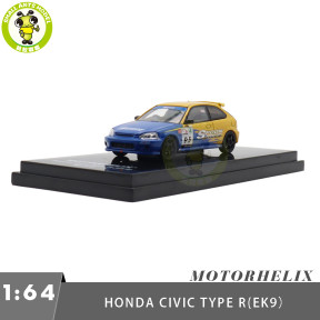 1/64 MOTORHELIX Honda Civic Type R EK9 Spoon Diecast Model Toy Car Gifts For Father Friends