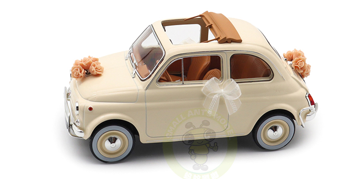 1/18 Fiat 500 L 1968 Norev 187780 Ivory Wedding Gift Diecast Model